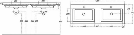 Drop Luxus 120 Πάγκος με Νιπτήρα & Καθρέπτη 116x40x50cm Λευκός