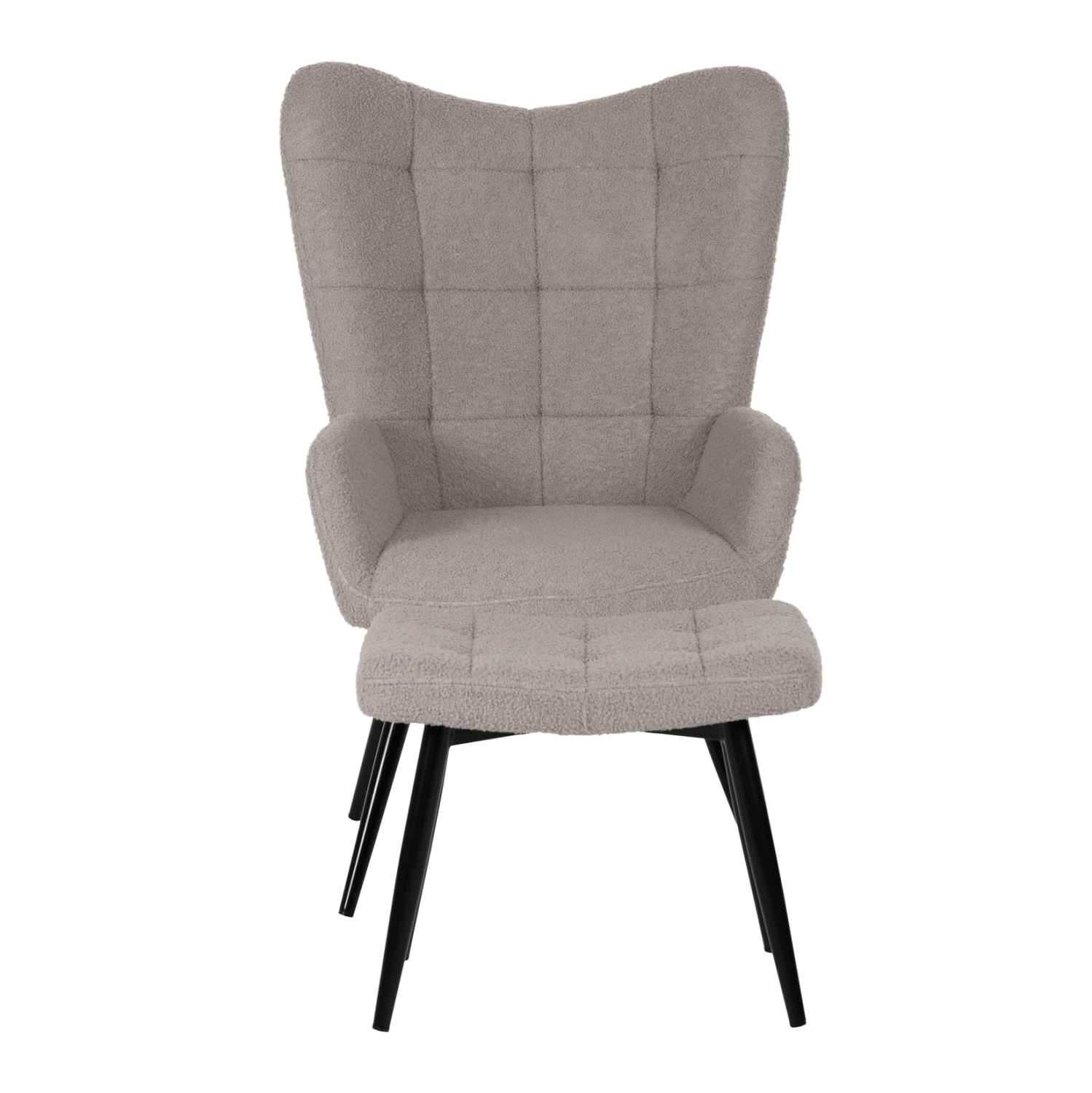 ΠΟΛΥΘΡΟΝΑ ΜΠΕΡΖΕΡΑ CRAWLEY ΜΕ ΥΠΟΠΟΔΙΟ HM8918.21 ΥΦΑΣΜΑ ΜΠΟΥΚΛΕ ΓΚΡΙ 70x74x105Υ εκ.