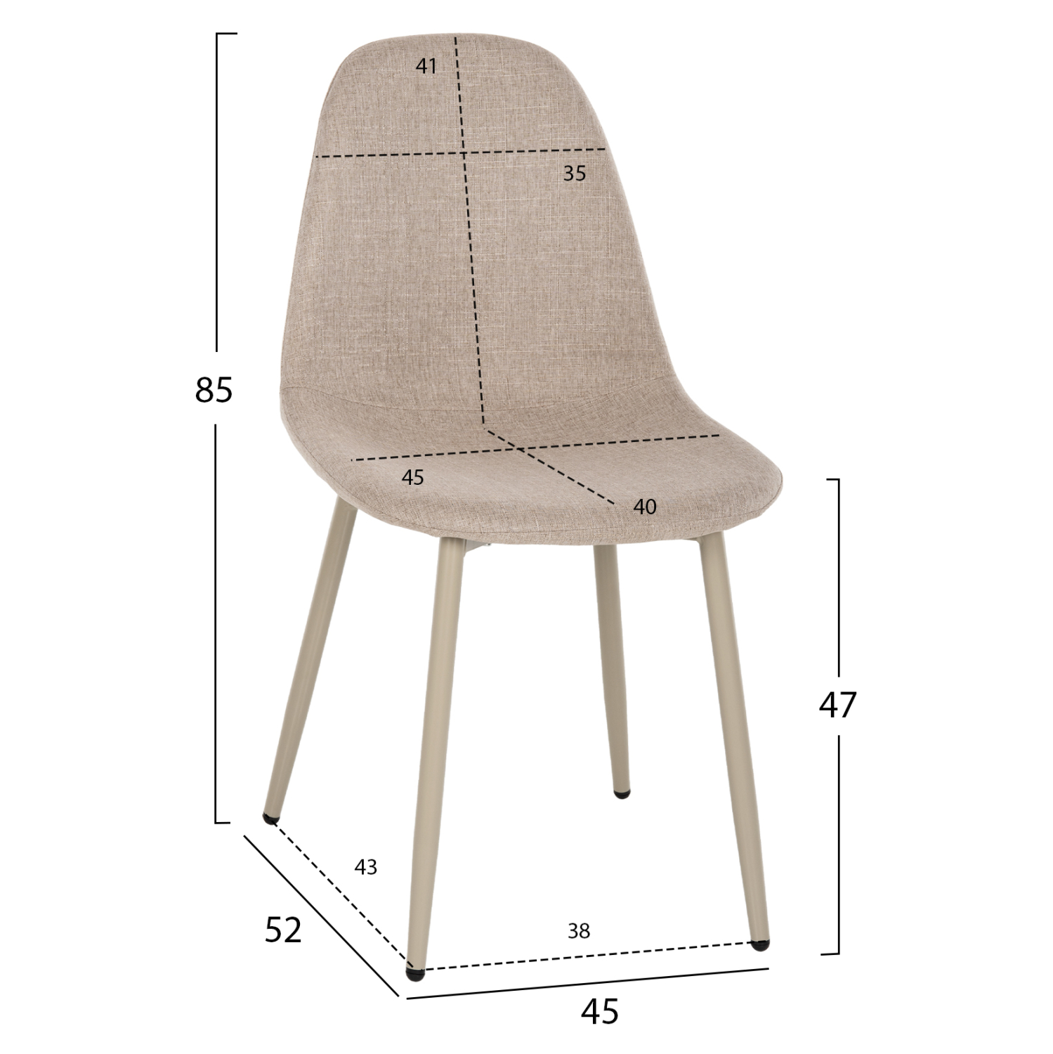 ΚΑΡΕΚΛΑ LEONARDO HM00100.07 ΥΦΑΣΜΑ ΜΠΕΖ ΚΑΙ ΚΑΦΕ ΜΕΤΑΛΛΙΚΑ ΠΟΔΙΑ 45x48x89.5Υεκ.