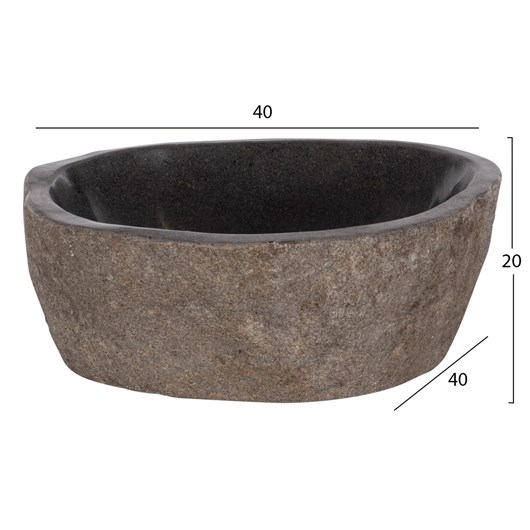 ΝΙΠΤΗΡΑΣ STONE SINK ΛΑΞΕΥΜΕΝΗ ΠΕΤΡΑ ΓΚΡΙ ΧΡΩΜΑ 40x40x20Yεκ.HM7807