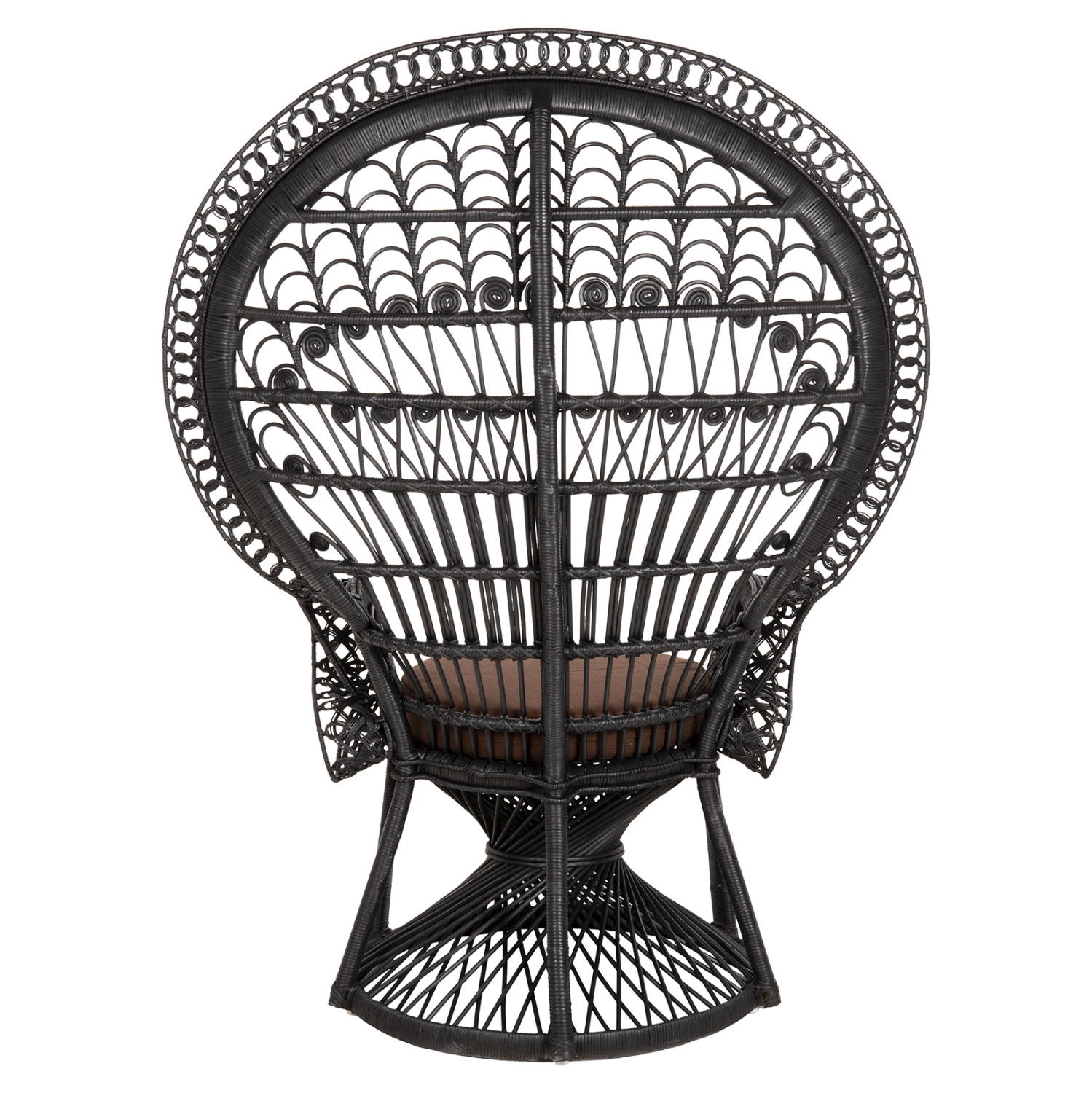ΠΟΛΥΘΡΟΝΑ ROYAL PEACOCK HM9342.03 RATTAN ΜΑΥΡΟ-ΜΑΞΙΛΑΡΙ ΜΑΥΡΟ 114x72x150Yεκ.