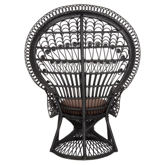 ΠΟΛΥΘΡΟΝΑ ROYAL PEACOCK HM9342.03 RATTAN ΜΑΥΡΟ-ΜΑΞΙΛΑΡΙ ΚΑΦΕ 114x72x150Yεκ.