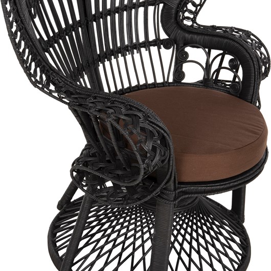 ΠΟΛΥΘΡΟΝΑ ROYAL PEACOCK HM9342.03 RATTAN ΜΑΥΡΟ-ΜΑΞΙΛΑΡΙ ΚΑΦΕ 114x72x150Yεκ.