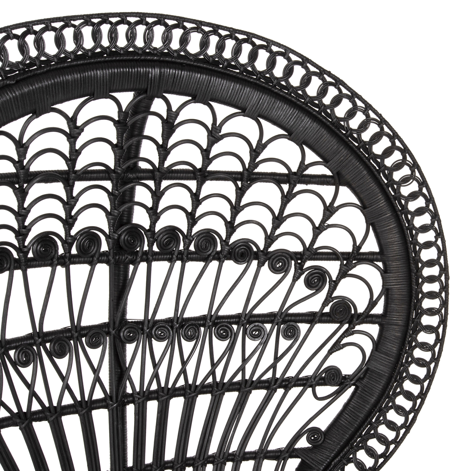 ΠΟΛΥΘΡΟΝΑ ROYAL PEACOCK HM9342.03 RATTAN ΜΑΥΡΟ-ΜΑΞΙΛΑΡΙ ΜΑΥΡΟ 114x72x150Yεκ.