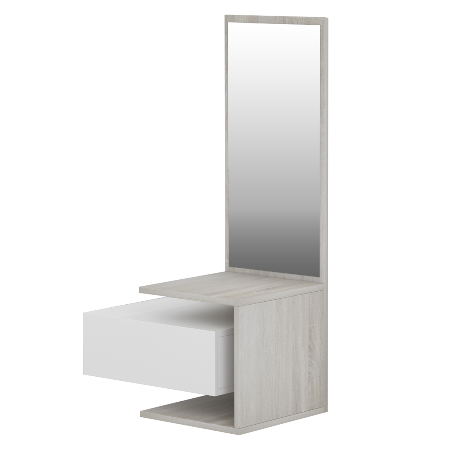 ΕΠΙΠΛΟ ΕΙΣΟΔΟΥ ΤΟΙΧΟΥ ΜΕ ΚΑΘΡΕΠΤΗ MEARA HM8984.14 ΜΕΛΑΜΙΝΗ ΣΕ SONAMA-ΛΕΥΚΟ 49,1x31,3x90Υεκ.