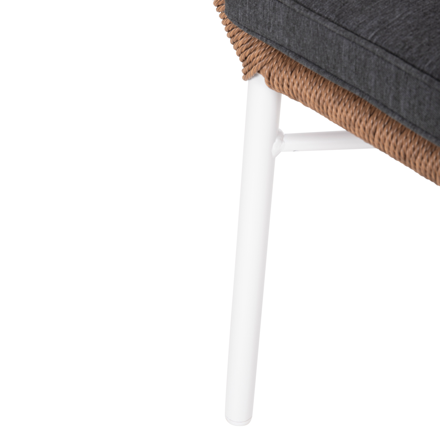 ΠΟΛΥΘΡΟΝΑ TOPIN HM6048.01 ΑΛΟΥΜΙΝΙΟ ΛΕΥΚΟ-P.E. RATTAN ΑΝΟΙΧΤΟ ΚΑΦΕ-ΜΑΞΙΛΑΡΙ ΓΚΡΙ 58x60x83Υ εκ