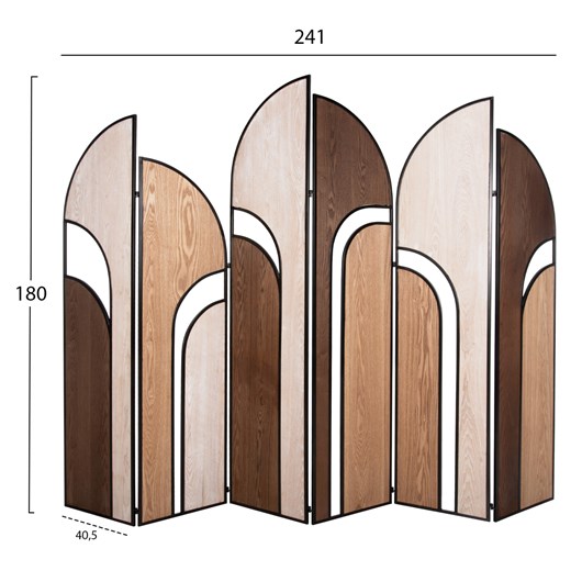 ΠΑΡΑΒΑΝ 6-ΦΥΛΛΟ CRYPT HM4221 MDF ΣΕ 4 ΧΡΩΜΑTA-ΜΑΥΡΟ ΜΕΤΑΛΛΟ 241x1,5x180Υεκ.