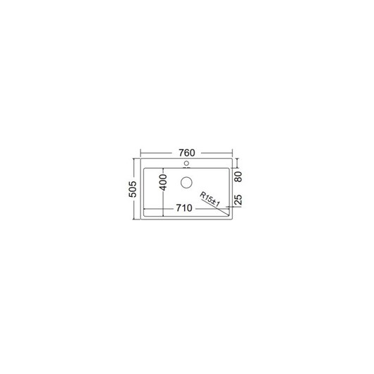 Fortinox Squadro 29075 Ανοξείδωτος Λείος Ένθετος Νεροχύτης Με 1 Γούρνα 76x50,5 cm