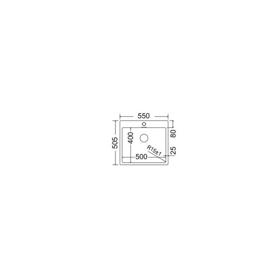 Fortinox Squadro 29055 Ανοξείδωτος Λείος Ένθετος Νεροχύτης Με 1 Γούρνα 55x50,5 cm