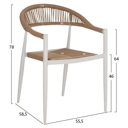 ΠΟΛΥΘΡΟΝΑ ΑΛΟΥΜΙΝΙΟΥ GRET HM5854.01 ΛΕΥΚΗ PE RATTAN ΜΠΕΖ 56x55,5x78Υεκ.