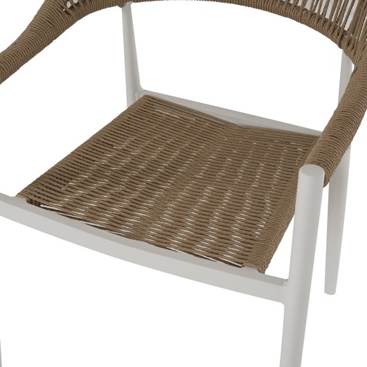 ΠΟΛΥΘΡΟΝΑ ΑΛΟΥΜΙΝΙΟΥ GRET HM5854.01 ΛΕΥΚΗ PE RATTAN ΜΠΕΖ 56x55,5x78Υεκ.