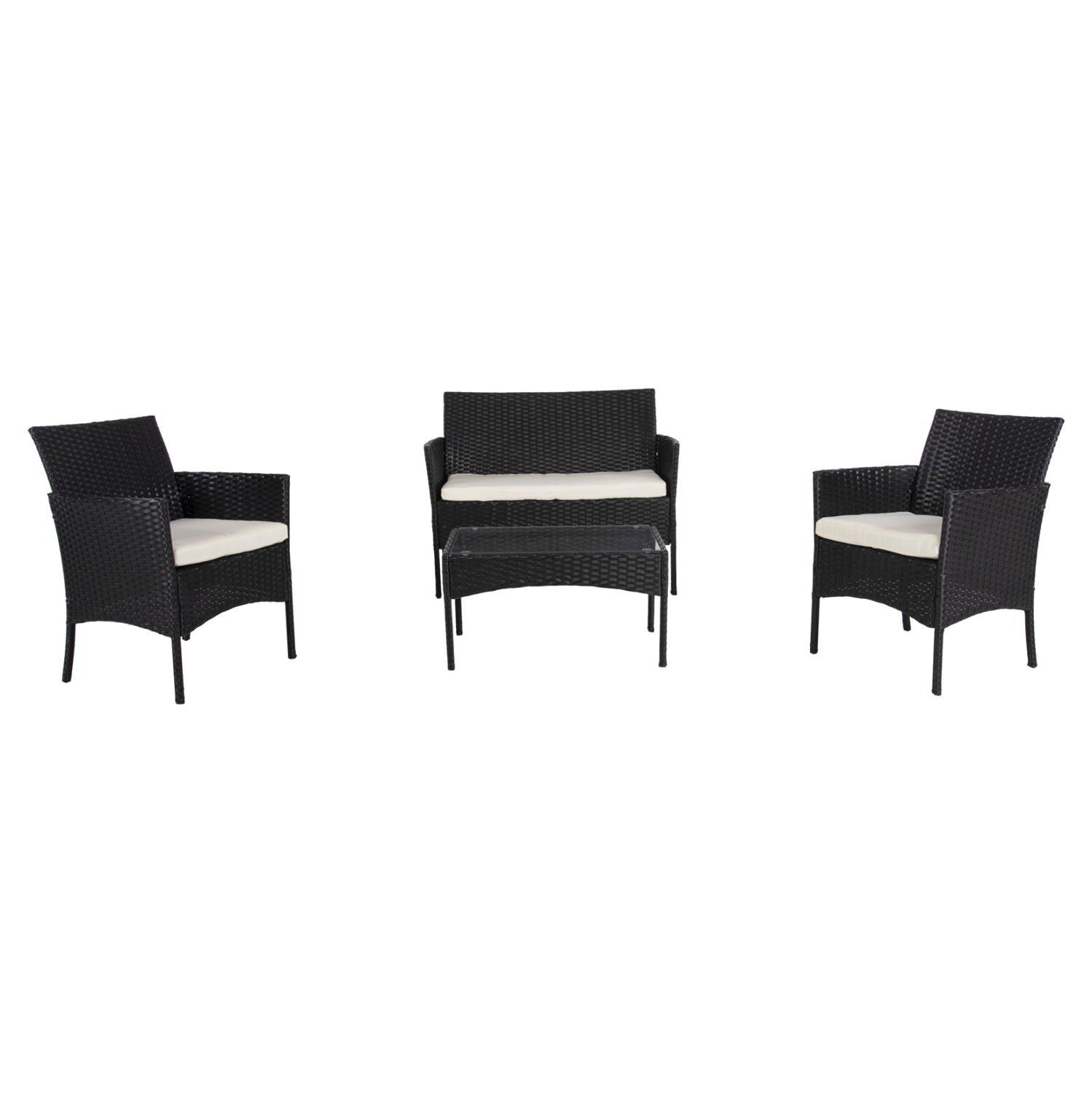 ΣΕΤ ΣΑΛΟΝΙ 4ΤΜΧ STASIA HM6089.04 ΣΥΝΘ.RATTAN ΜΑΥΡΟ-ΜΠΕΖ ΜΑΞΙΛΑΡΙΑ