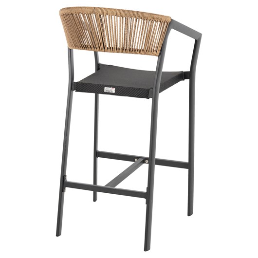 ΣΚΑΜΠΟ ΑΛΟΥΜΙΝΙΟΥ ΜΑΥΡΟ ΜΕ ΜΠΡΑΤΣΑ RATTAN & TEXTLINE 56x58x105Yεκ.HM5892.25