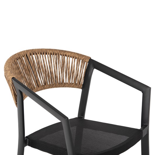 ΣΚΑΜΠΟ ΑΛΟΥΜΙΝΙΟΥ ΜΑΥΡΟ ΜΕ ΜΠΡΑΤΣΑ RATTAN & TEXTLINE 56x58x105Yεκ.HM5892.25