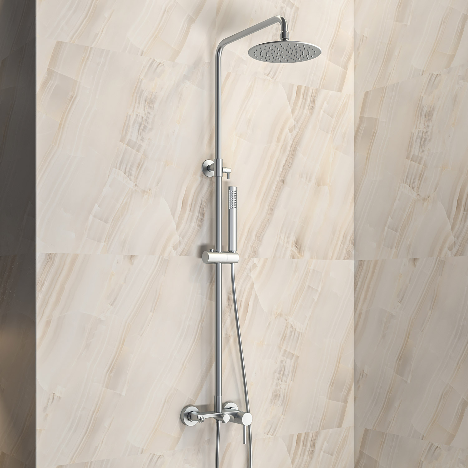 Μπαταρία σταθερού ντους με ρουξούνι ARTEMIS Satinato SO551B-S KARAG