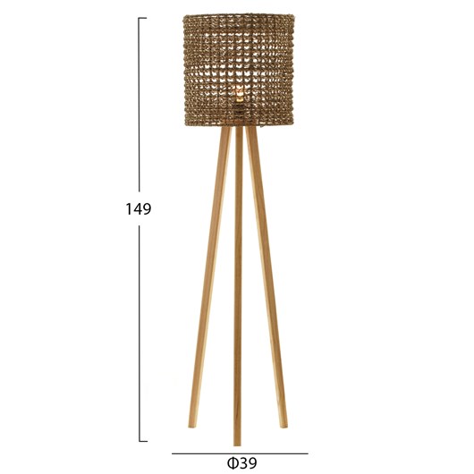 ΕΠΙΔΑΠΕΔΙΟ ΦΩΤΙΣΤΙΚΟ HM4351 RUBBERWOOD-RATTAN-PAPER ROPE ΣΕ ΦΥΣΙΚΟ Φ36x149,5Υεκ.