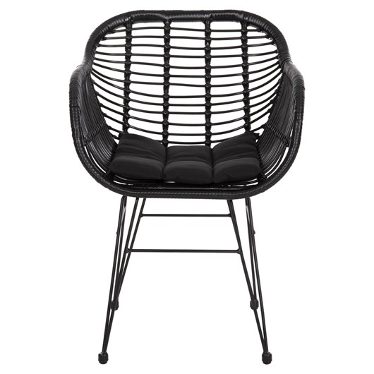 ΠΟΛΥΘΡΟΝΑ ΜΕ ΜΑΞΙΛΑΡΙ ΜΕΤΑΛΛΙΚΗ ALLEGRA HM5450.32 ΜΕ WICKER ΜΑΥΡΟ 58x59x82Υεκ.