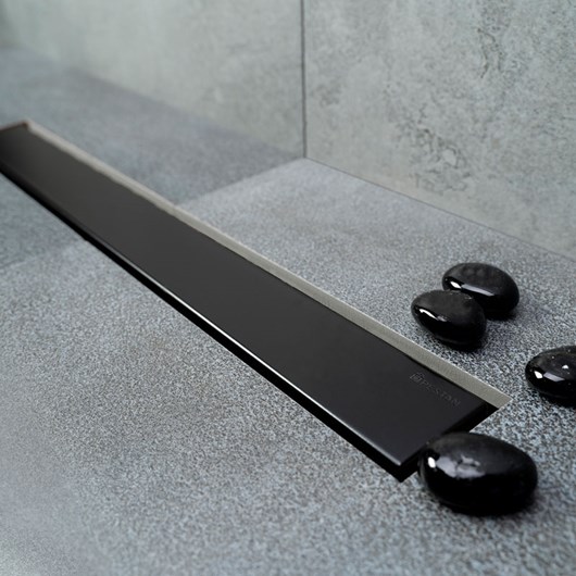 Σιφόνι δαπέδου από μαύρο ανοξείδωτο ατσάλι Confluo FRAMELESS PESTAN 30cm