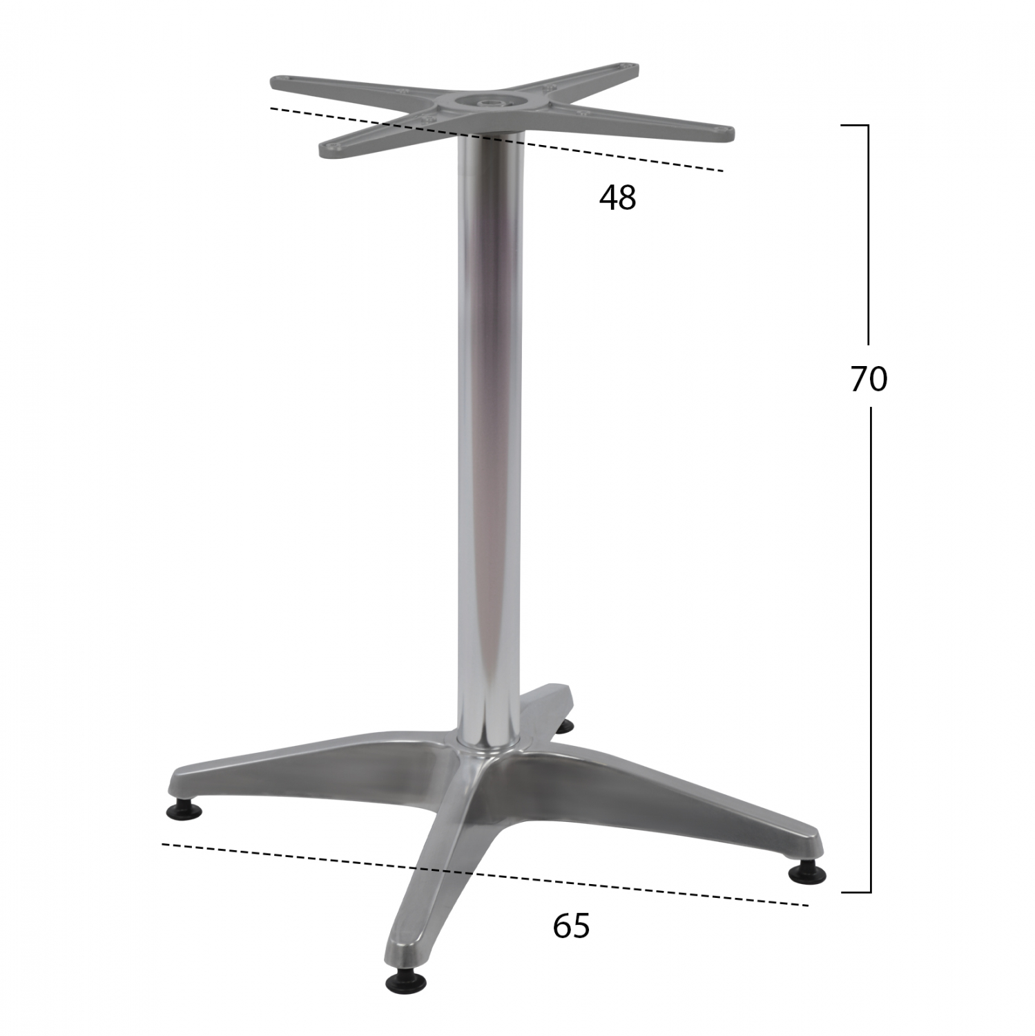 ΒΑΣΗ ΑΛΟΥΜΙΝΙΟΥ 4ΝΥΧΗ 66Χ66X69Υεκ. ΜΕ ΣΤΑΥΡΟ 45Χ45εκ. HM448.01 ΧΡΩΜΙΟΥ