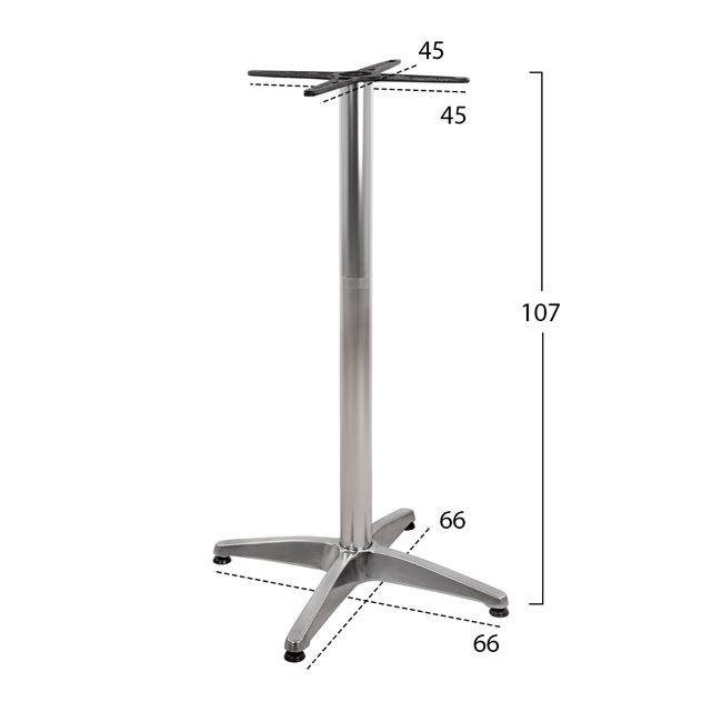 ΒΑΣΗ ΜΠΑΡ ΑΛΟΥΜΙΝΙΟΥ 4ΝΥΧΗ 66X66X109Υεκ. ΜΕ ΣΤΑΥΡΟ 44Χ44εκ. HM450 ΧΡΩΜΙΟΥ