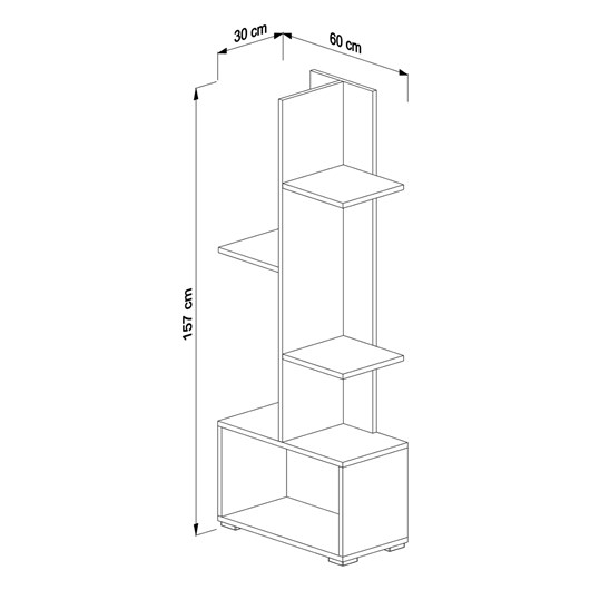 ΒΙΒΛΙΟΘΗΚΗ TRIVIO HM18195.03 ΜΕΛΑΜΙΝΗ ΣΕ ΛΕΥΚΟ-ATLANTIS GREEN 50x25x127Υεκ.