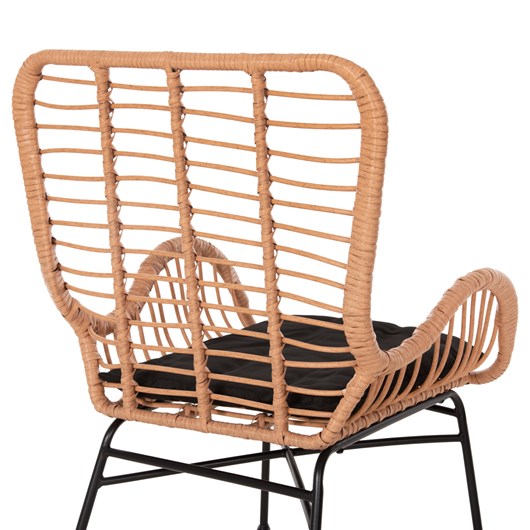 ΠΟΛΥΘΡΟΝΑ ΣΤΥΛ ΜΠΕΡΖΕΡΑΣ ALLEGRA HM5704.11 P.E.RATTAN ΜΠΕΖ-ΜΑΥΡΟ ΜΕΤΑΛΛΟ 66x59x90Υεκ.