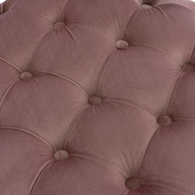 ΣΚΑΜΠΟ KASSIE ΣΑΠΙΟ ΜΗΛΟ ΒΕΛΟΥΔΟ ΤΥΠΟΥ CHESTERFIELD HM8406.02 Φ60x43Υ εκ.