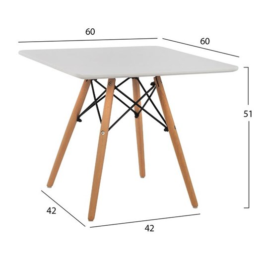 ΤΡΑΠΕΖΙ MINIMAL KID 60X60X51Yεκ. ΛΕΥΚΟ HM8452.01