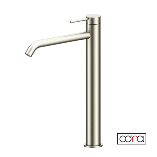 Μπαταρία Νιπτήρα Υψηλή με Βαλβίδα Clic-Clac Cosmo Brushed Inox