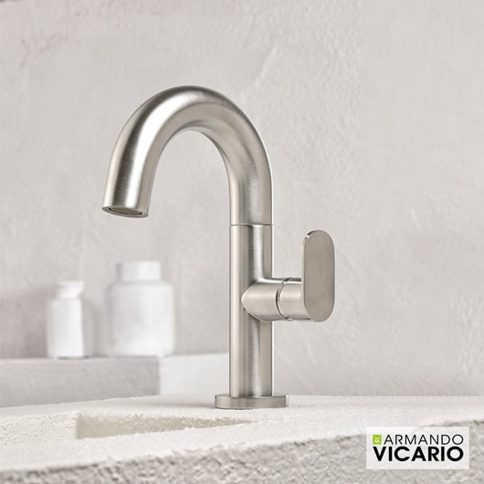 Μπαταρία Νιπτήρα με Βαλβίδα Clic-Clac Slim Vicario Inox