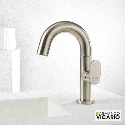 Μπαταρία Νιπτήρα με Βαλβίδα Clic-Clac Slim Vicario Inox