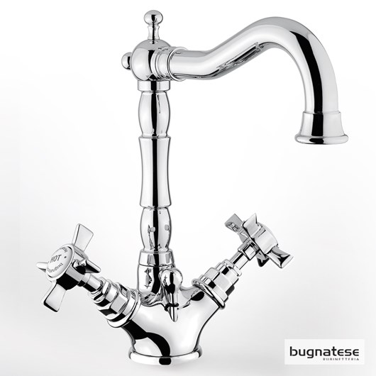 Μπαταρία Νιπτήρα με Αυτόματη Βαλβίδα Princeton Bugnatese Chrome