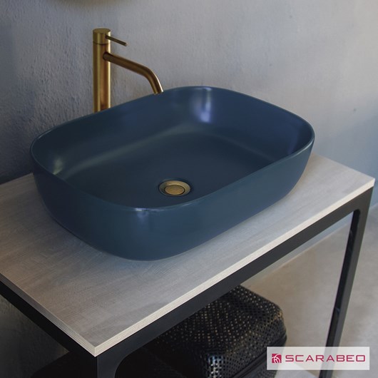 Νιπτήρας Πορσελάνης Glam 56x39 Scarabeo Ocean (blu)