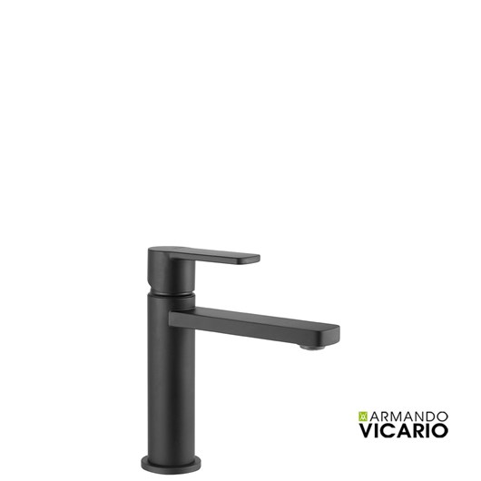 Μπαταρία Νιπτήρα με Βαλβίδα Clic-Clac Glam Vicario Black Matt