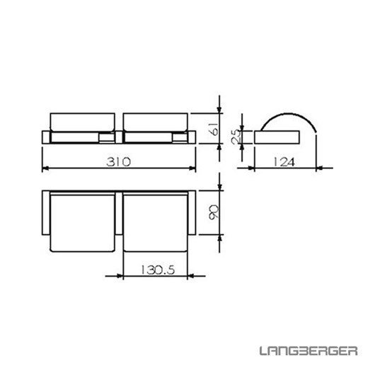 Χαρτοθήκη Διπλή με Κάλυμμα Langberger Chrome