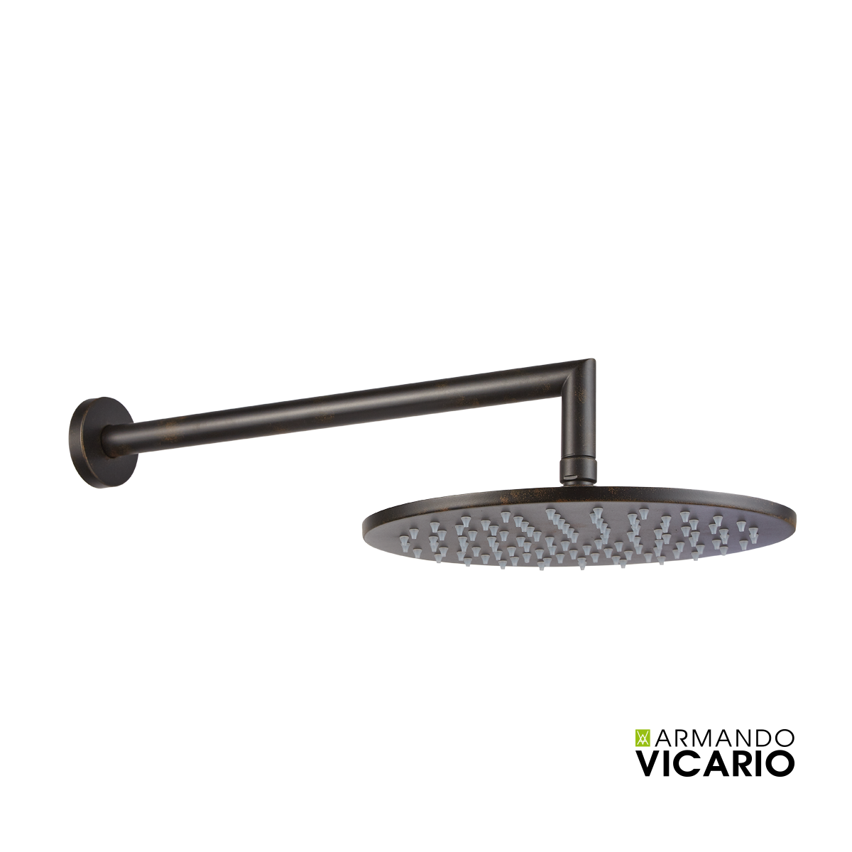 Κεφαλή Ντους BRASS Φ25εκ. με μπράτσο τοίχου, VICARIO Rusty Black