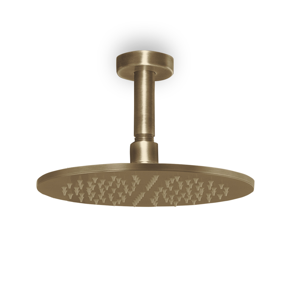 Κεφαλή Ντους Φ22,5εκ. Brass με μπράτσο οροφής, Bronze Brushed