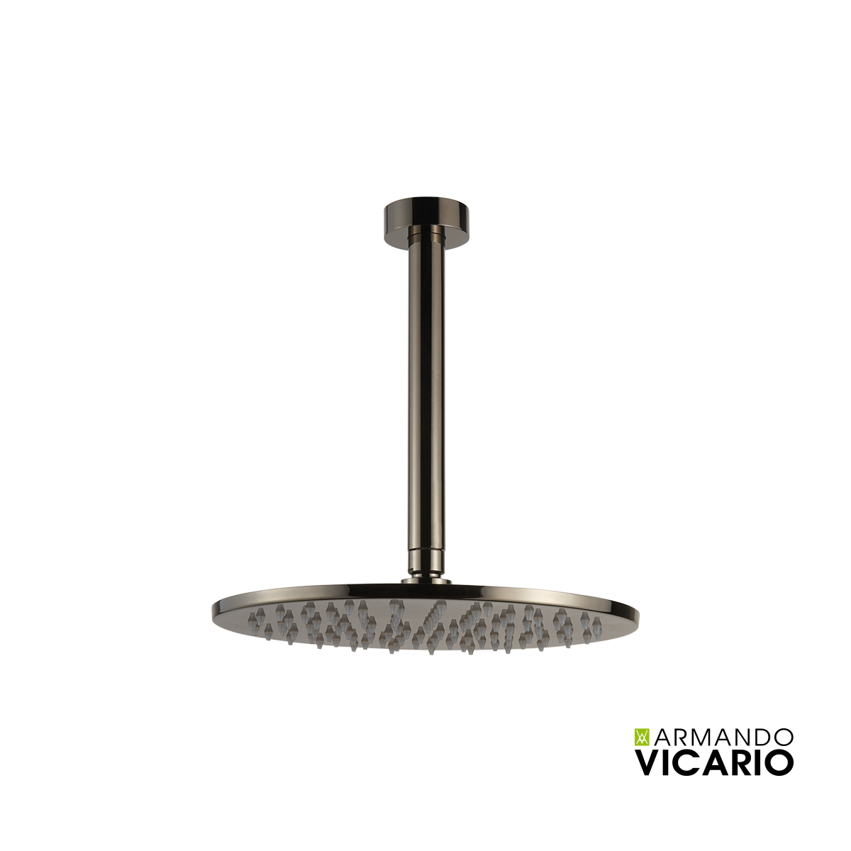 Κεφαλή Ντους BRASS Φ25εκ. με μπράτσο οροφής VICARIO Black Chrome