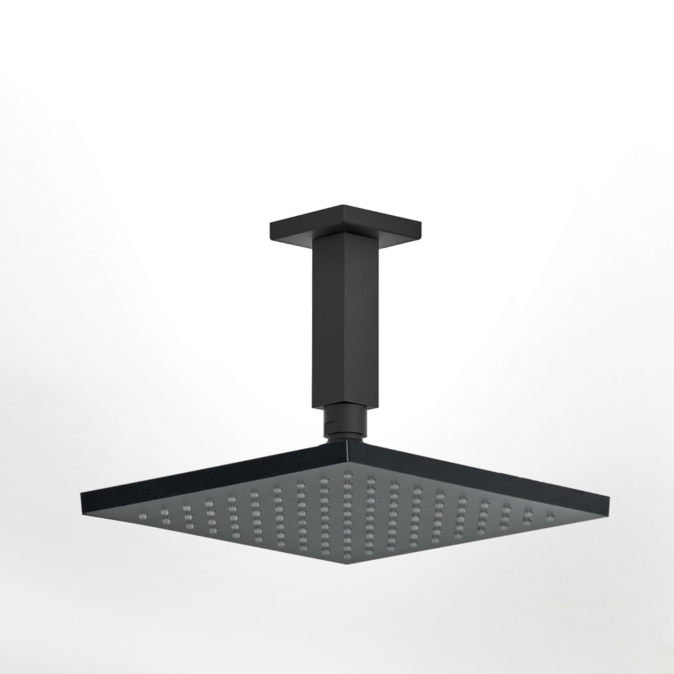 Κεφαλή Ντους 20εκ. με μπράτσο οροφής, Black Matt