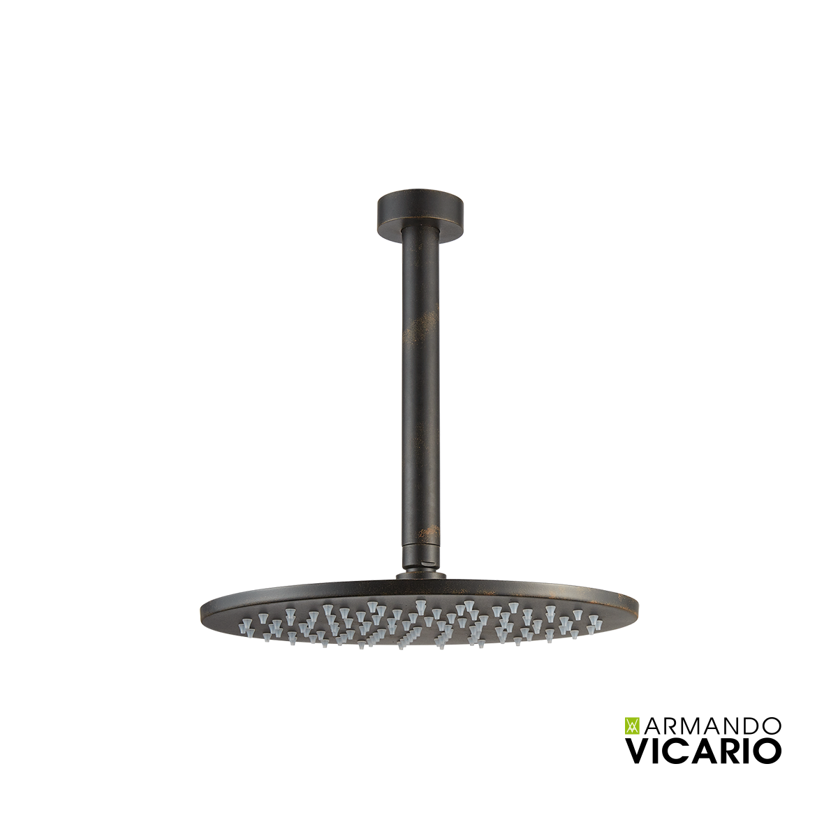 Κεφαλή Ντους BRASS Φ25εκ. με μπράτσο οροφής VICARIO Rusty Black