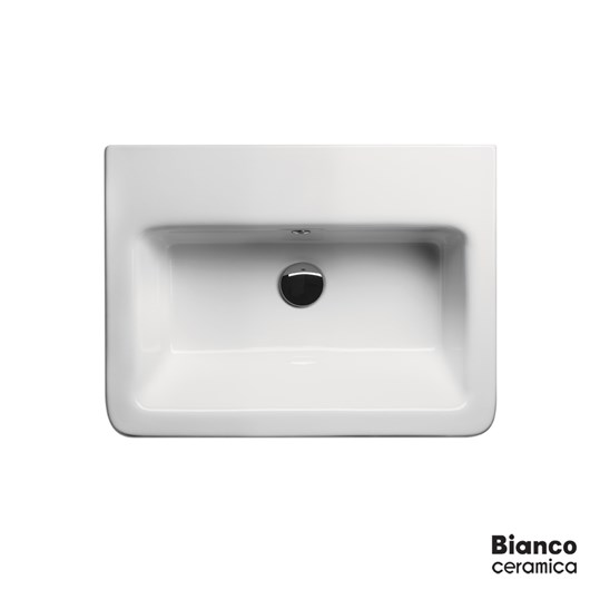 Νιπτήρας Πορσελάνης City 60x45 (1 οπή) Bianco Ceramica White