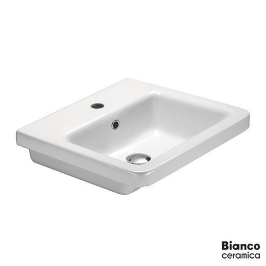 Νιπτήρας Πορσελάνης City 60x45 (1 οπή) Bianco Ceramica White