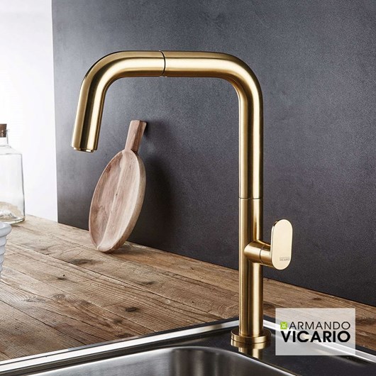 Μπαταρία Νεροχύτη Κουζίνας Eva Vicario Brushed Gold