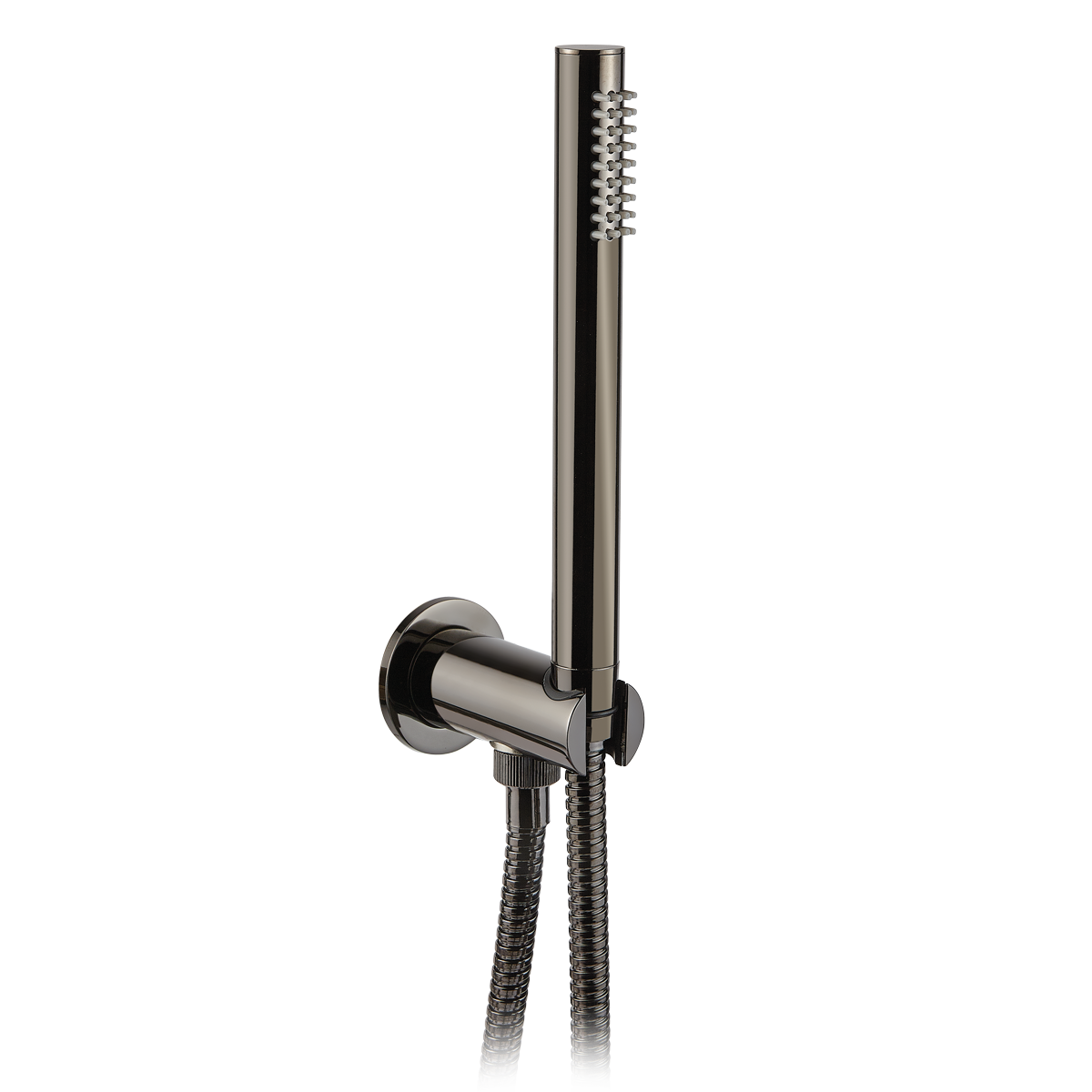 Επίτοιχη Παροχή νερού με τηλέφωνο και σπιράλ, Black Chrome