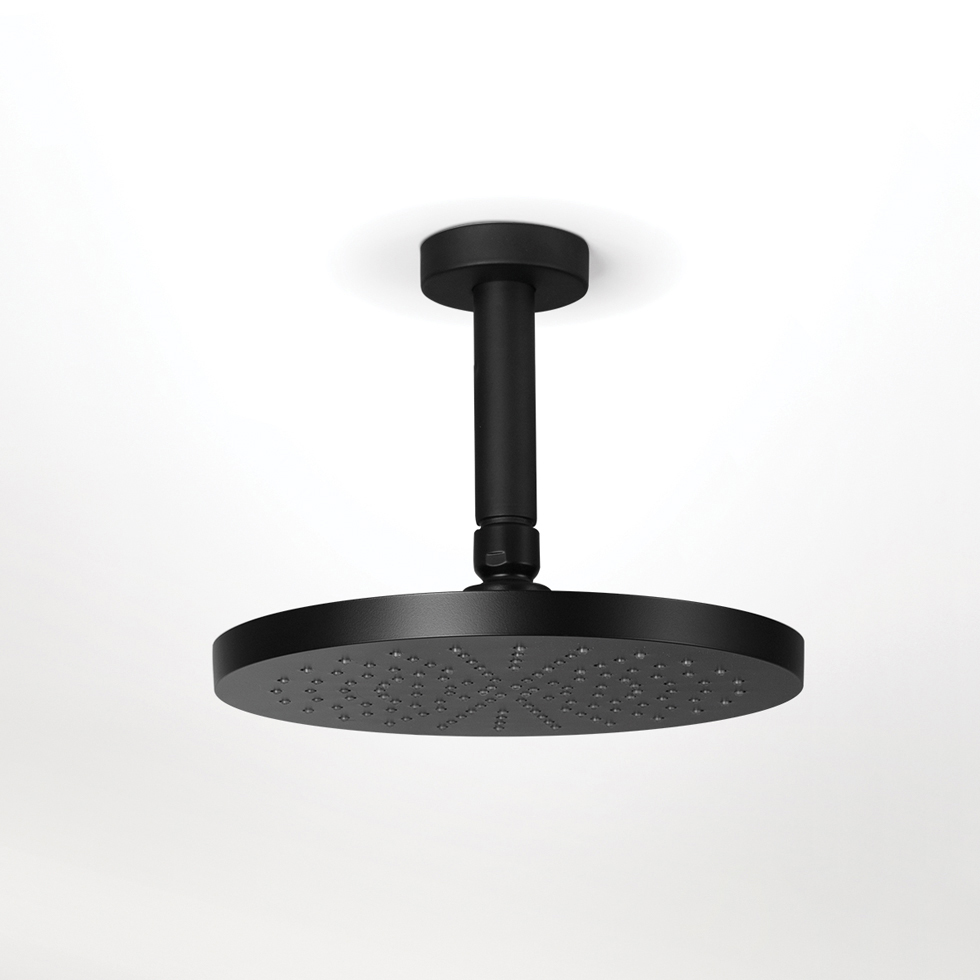 Κεφαλή Ντους Φ30εκ. με μπράτσο οροφής, Black Matt