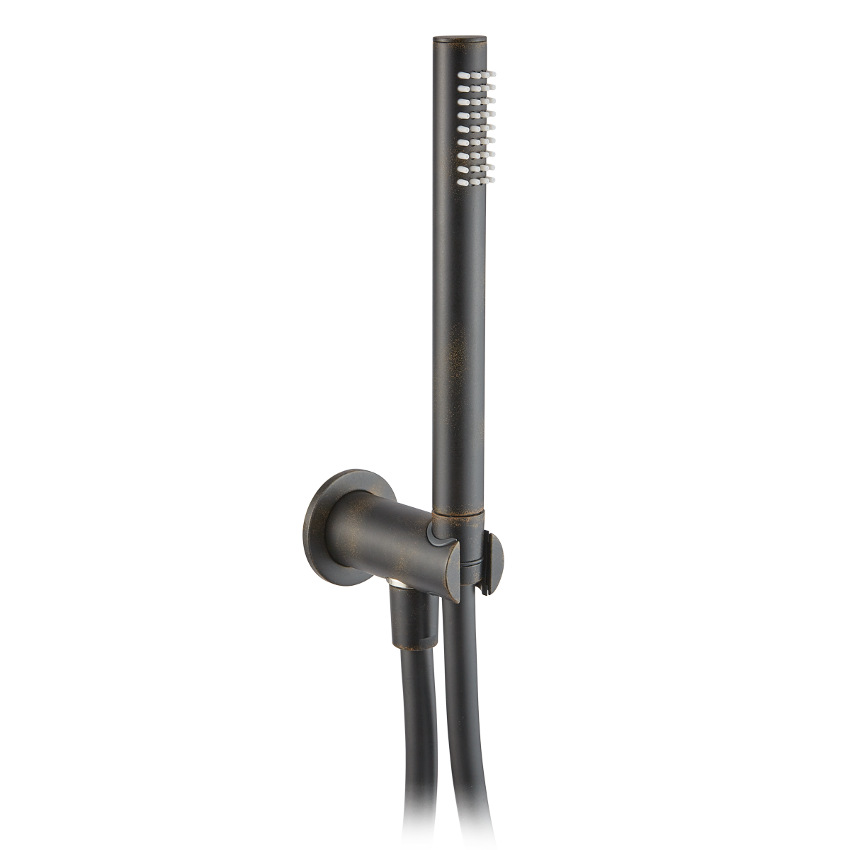 Επίτοιχη Παροχή νερού με τηλέφωνο και σπιράλ, Rusty Black