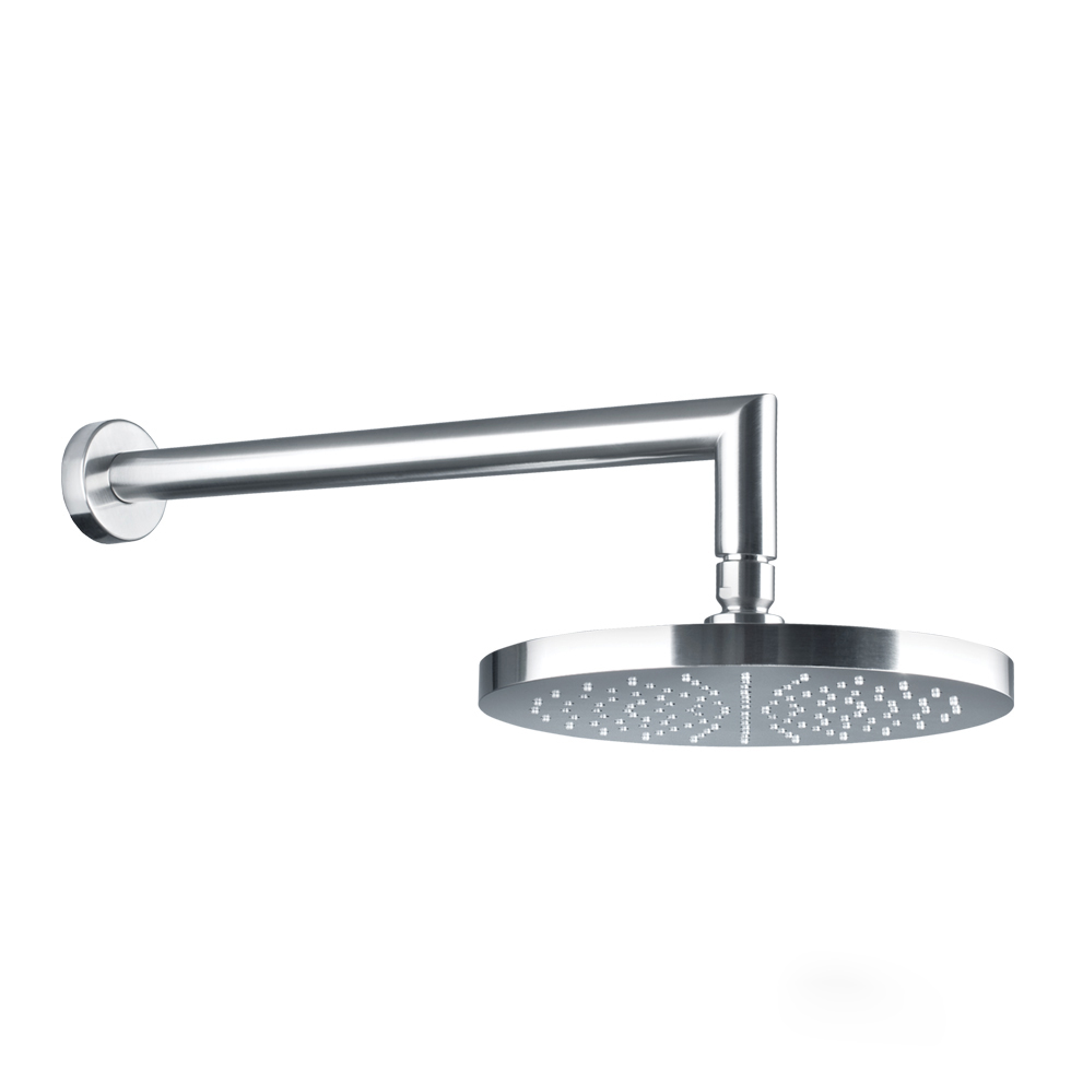 Κεφαλή Ντους Φ30εκ. με μπράτσο τοίχου, Inox Finish
