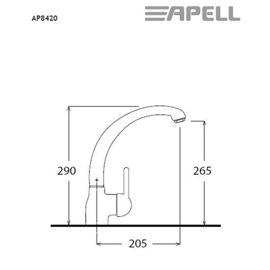 Apell AP8420 Μπαταρία Κουζίνας Χρωμέ Με Υψηλό Περιστρεφόμενο Ρουξούνι