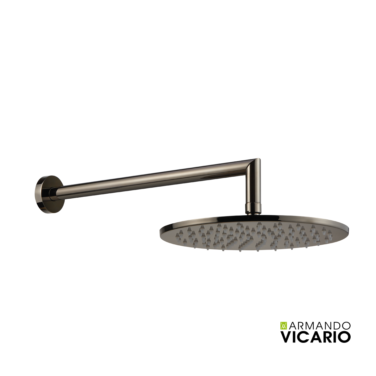 Κεφαλή Ντους BRASS Φ25εκ. με μπράτσο τοίχου, VICARIO Black Chrome