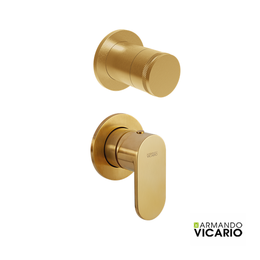 Μίκτης Εντοιχισμού 2 εξόδων SLIM VICARIO, Gold Brushed